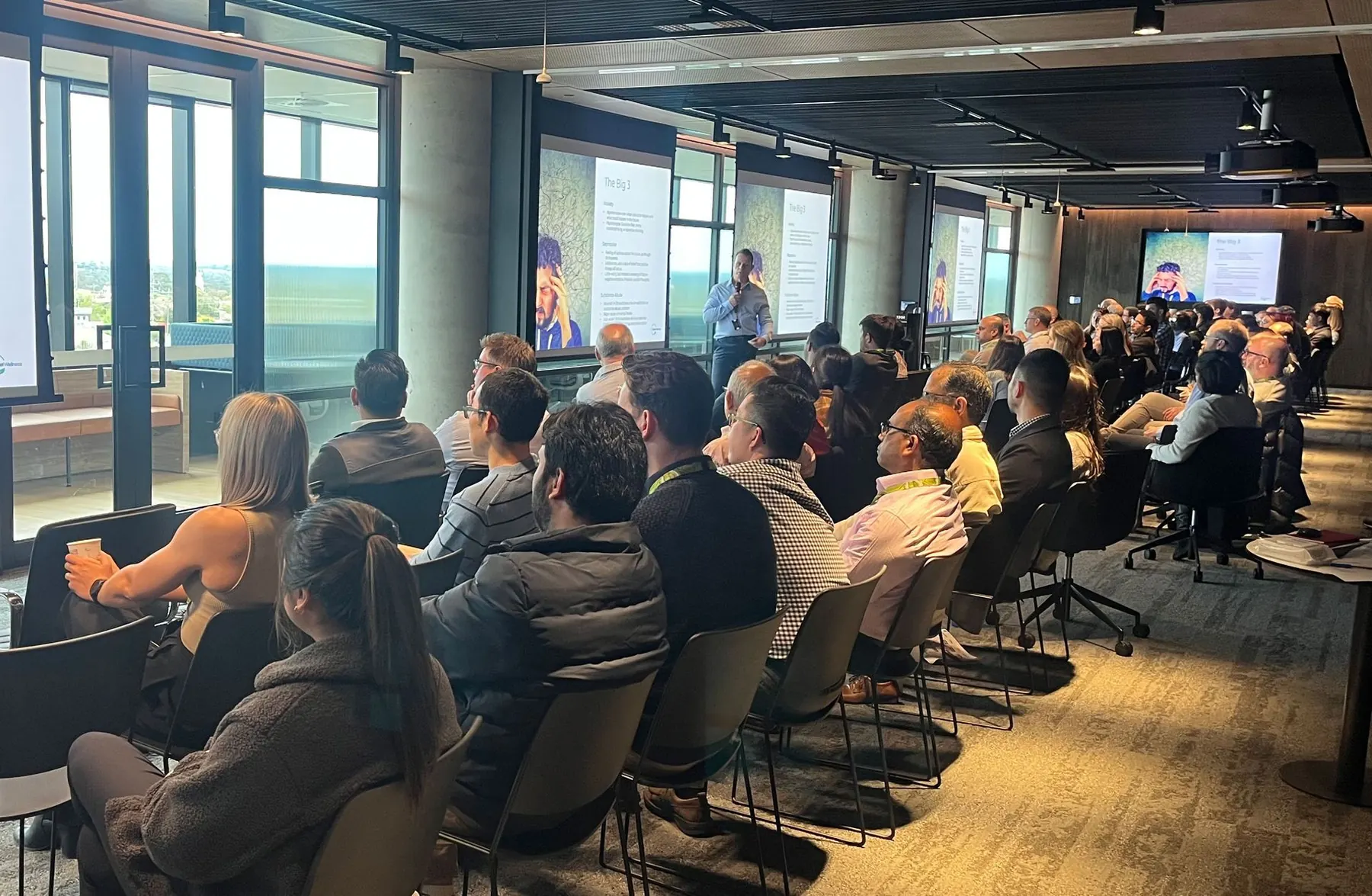 Staff attending a Reset Wellness workplace wellbeing seminar